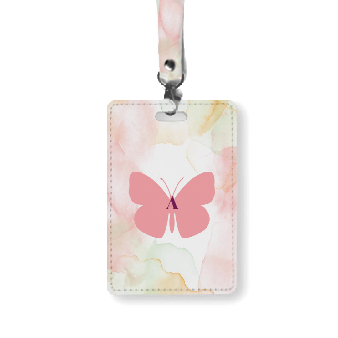 Butterfly series Pink - Lanyard and Cardholder