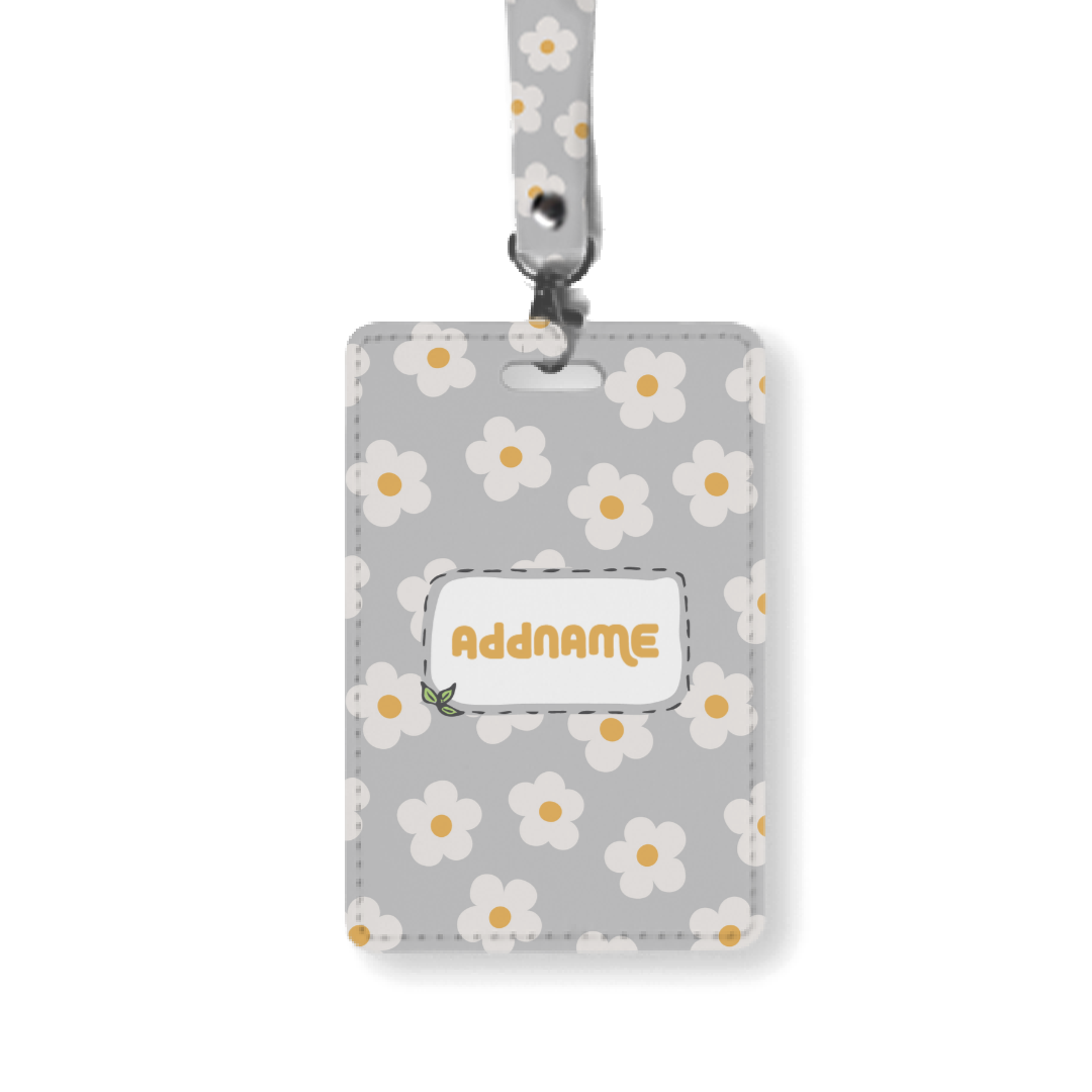 Daisy Patch Grey - Lanyard and Cardholder