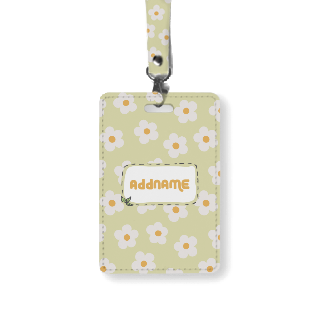 Daisy Patch Lime - Lanyard and Cardholder