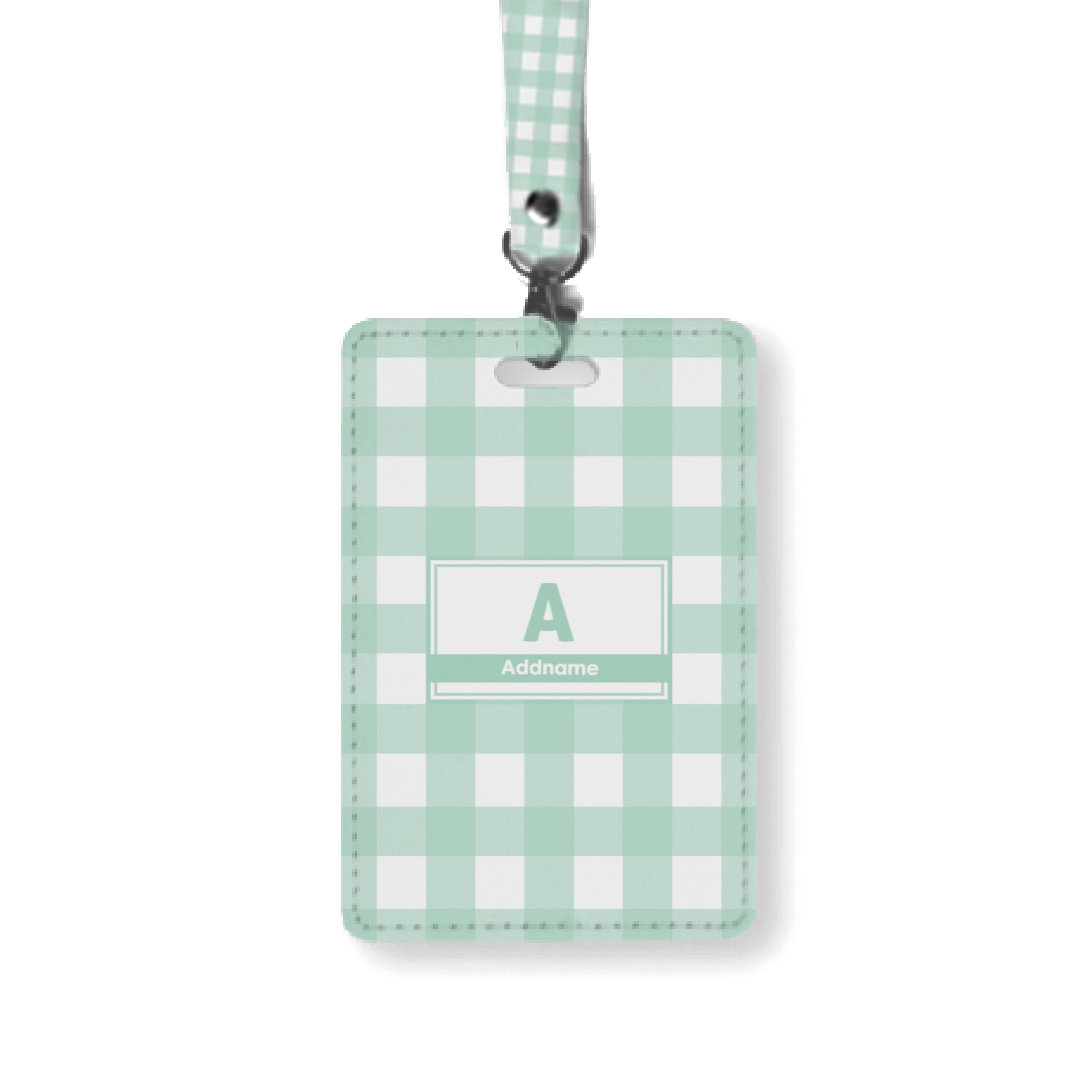Gingham Turquoise - Lanyard and Cardholder