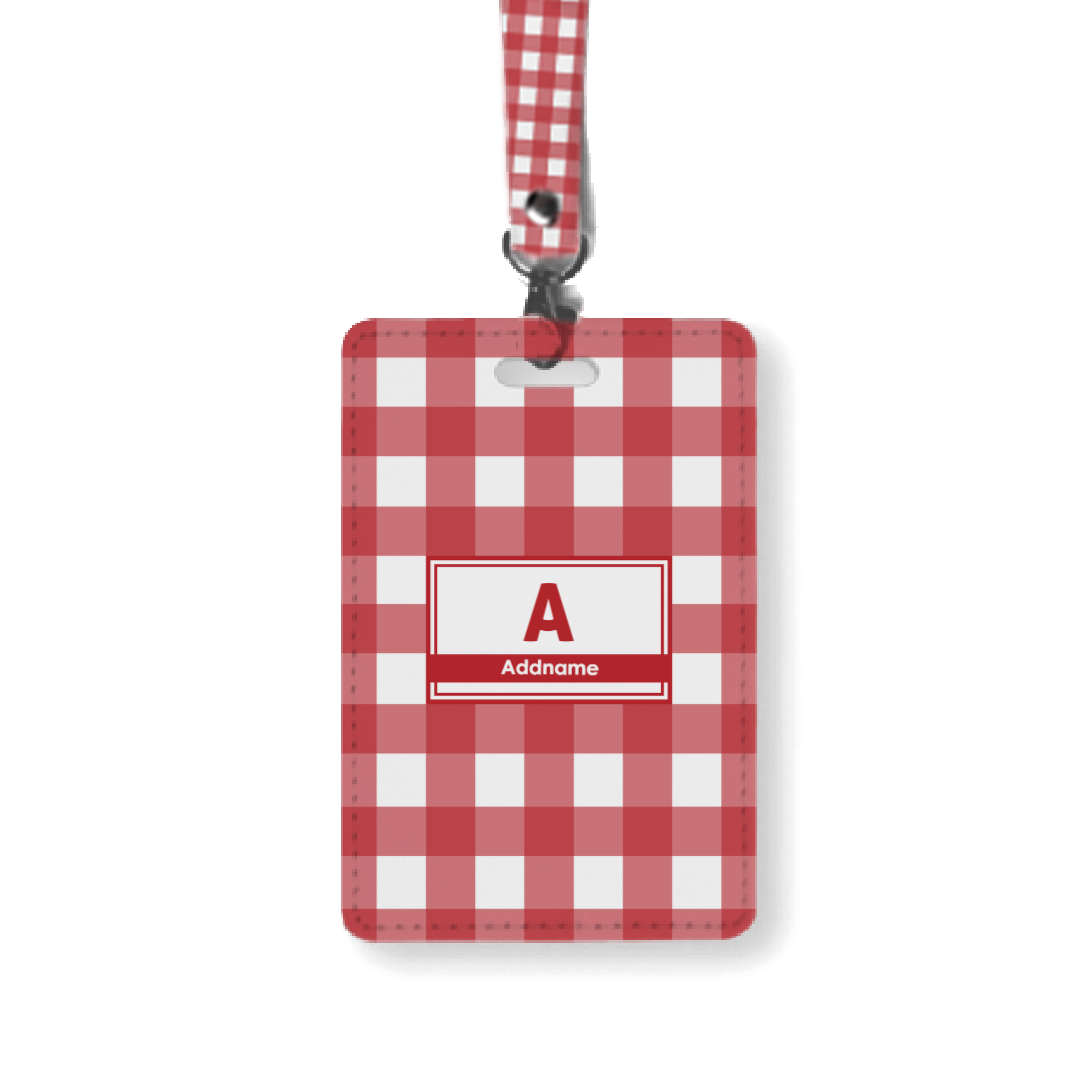 Gingham Red - Lanyard and Cardholder