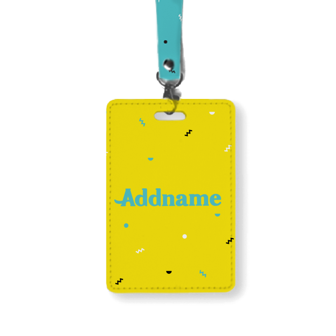 Gypsy Sprinkles Series Yellow Turquoise B - Lanyard and Cardholder