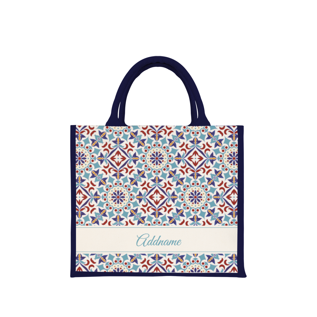 Moroccan Series - Agean Blue Jute Bag