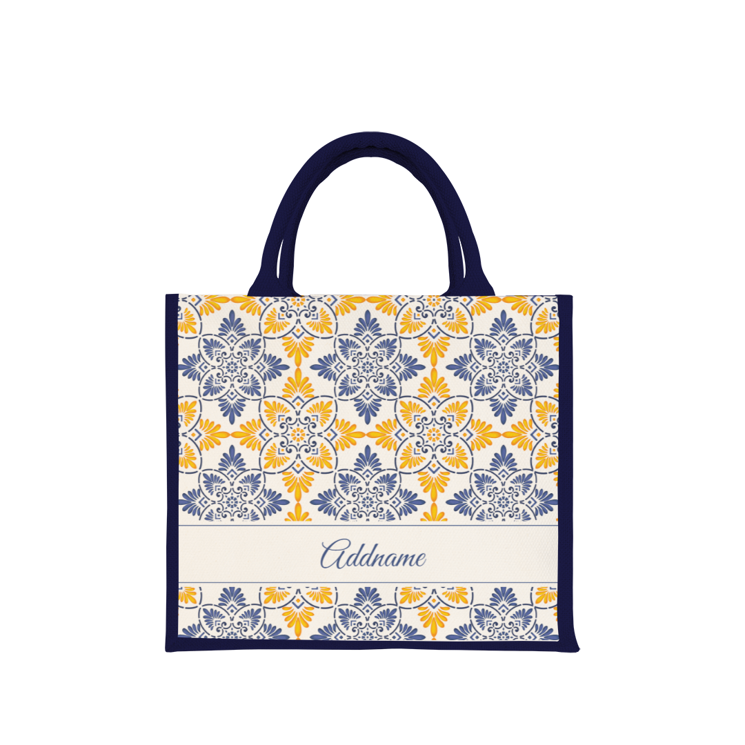 Moroccan Series - Butter Blue Jute Bag