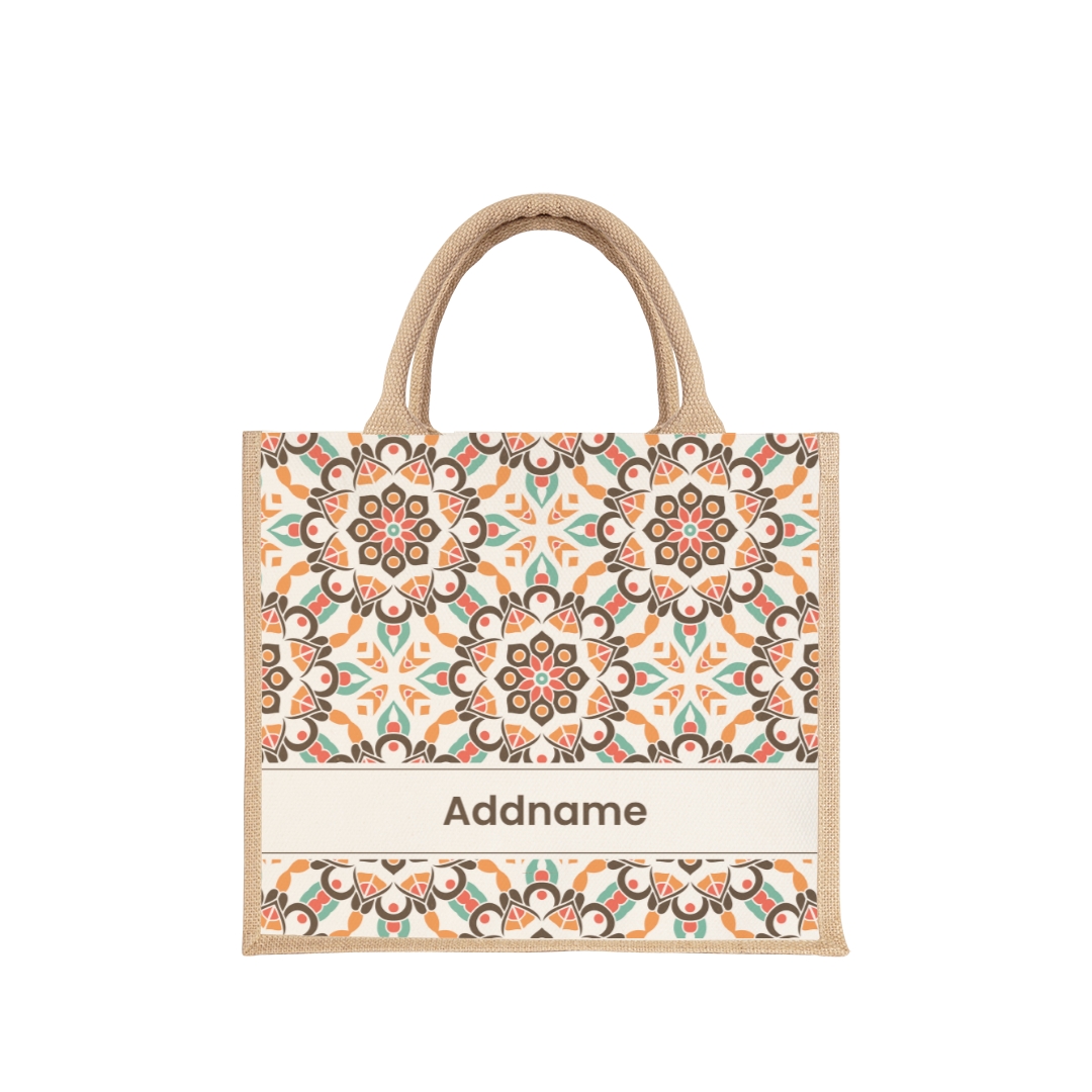 Moroccan Series - Geo Brown Jute Bag