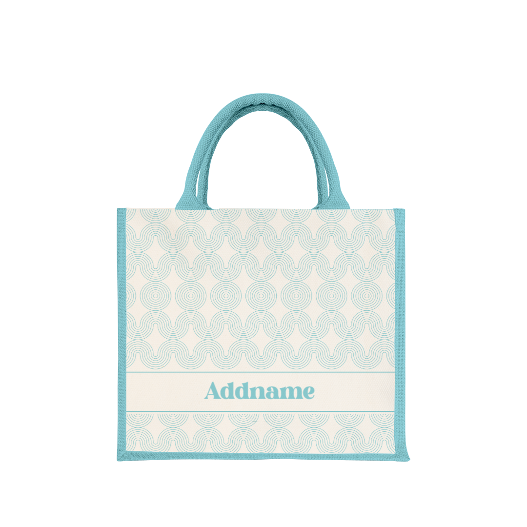 Moire Series - Sky Blue Jute Bag