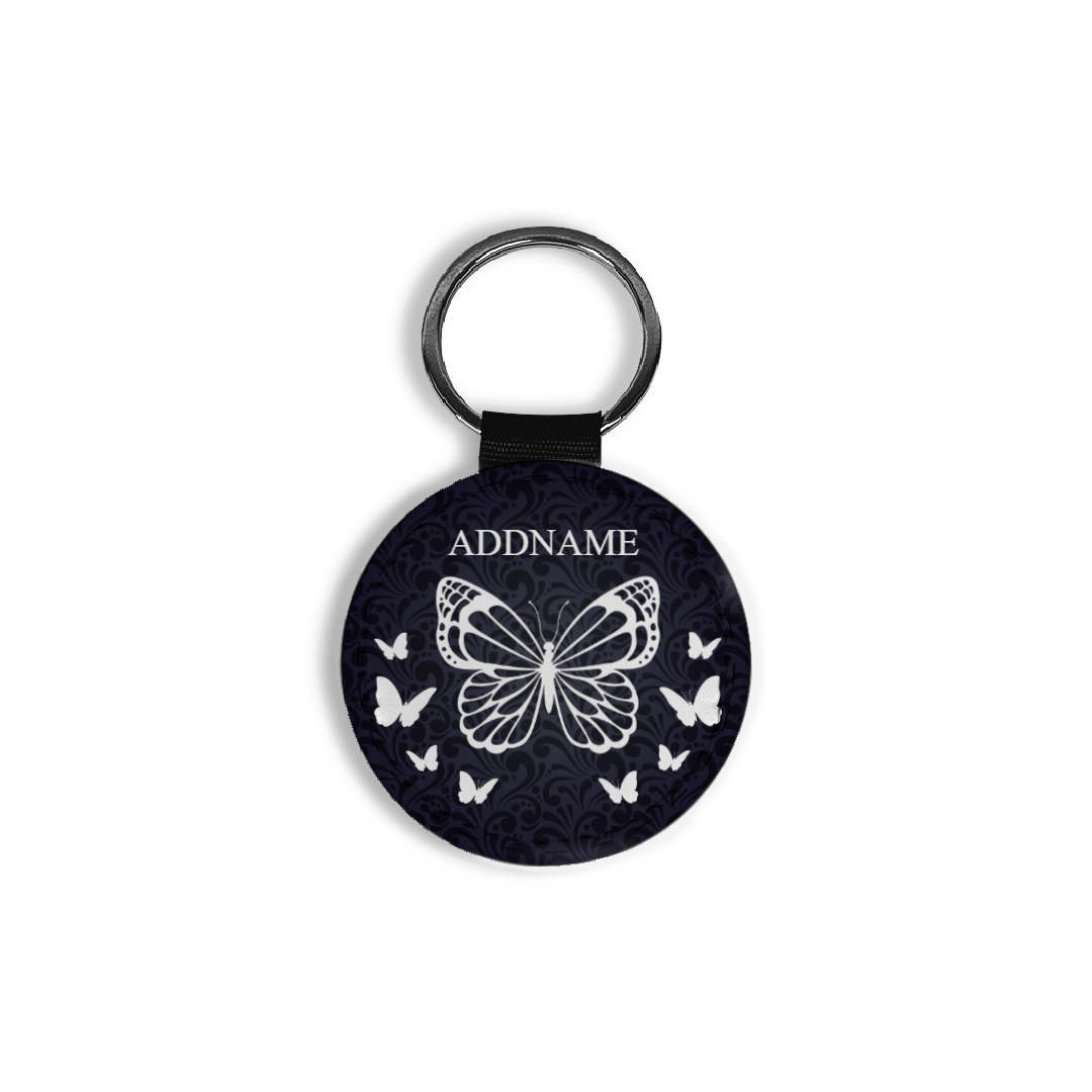 Papilion Series Black - Round Keychain