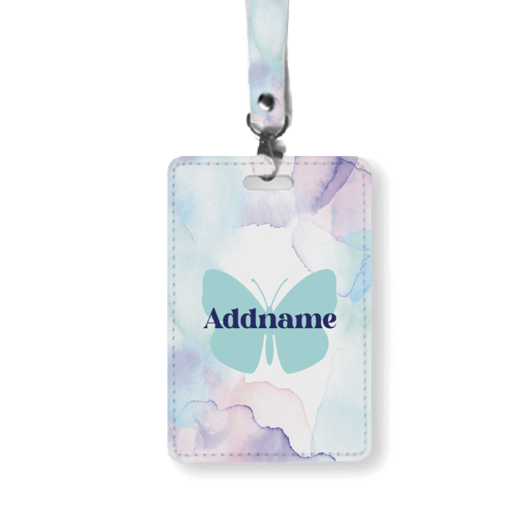 Butterfly series Light Blue - Lanyard and Cardholder