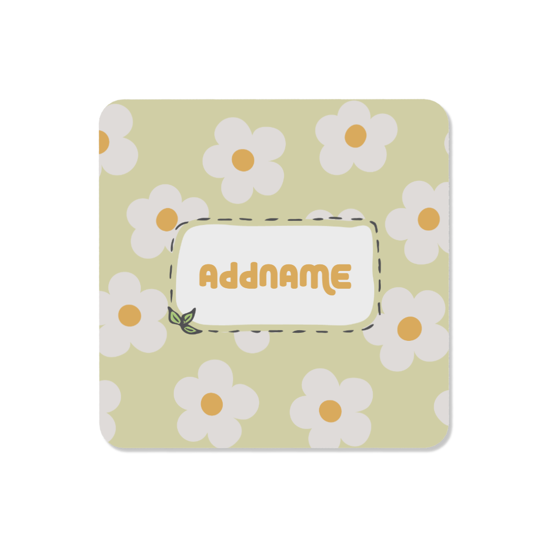 Daisy Patch Lime - Coaster