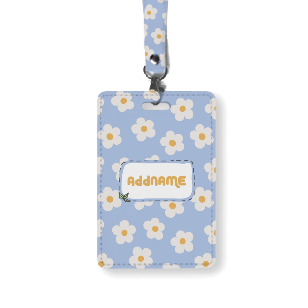 Daisy Patch Blue - Lanyard and Cardholder