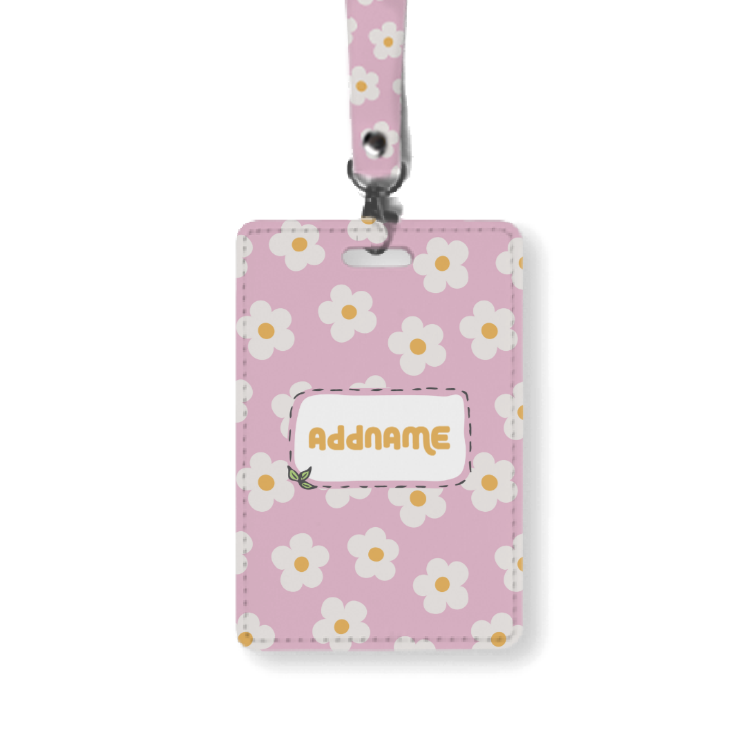 Daisy Patch Purple - Lanyard and Cardholder