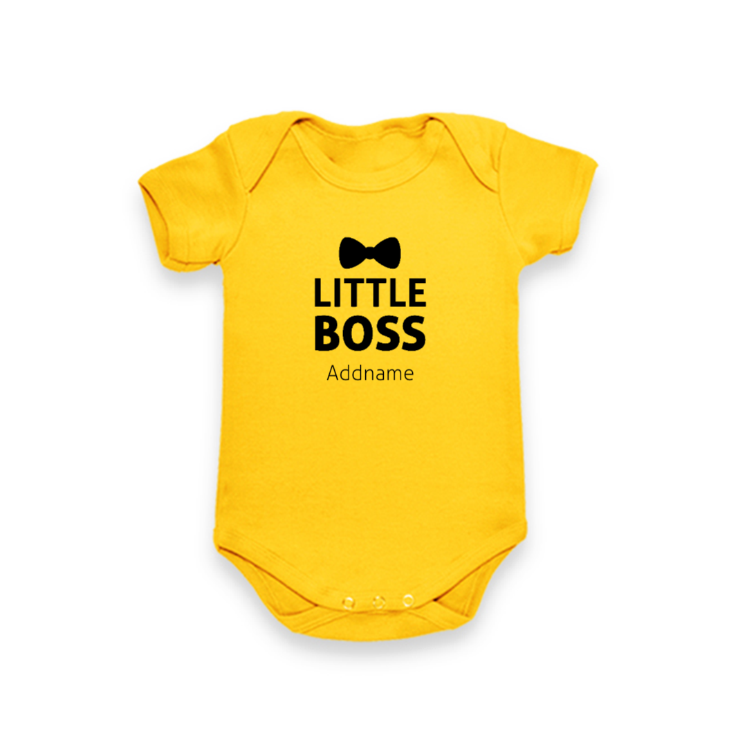 Little Boss With Bow Tie - Baby Romper