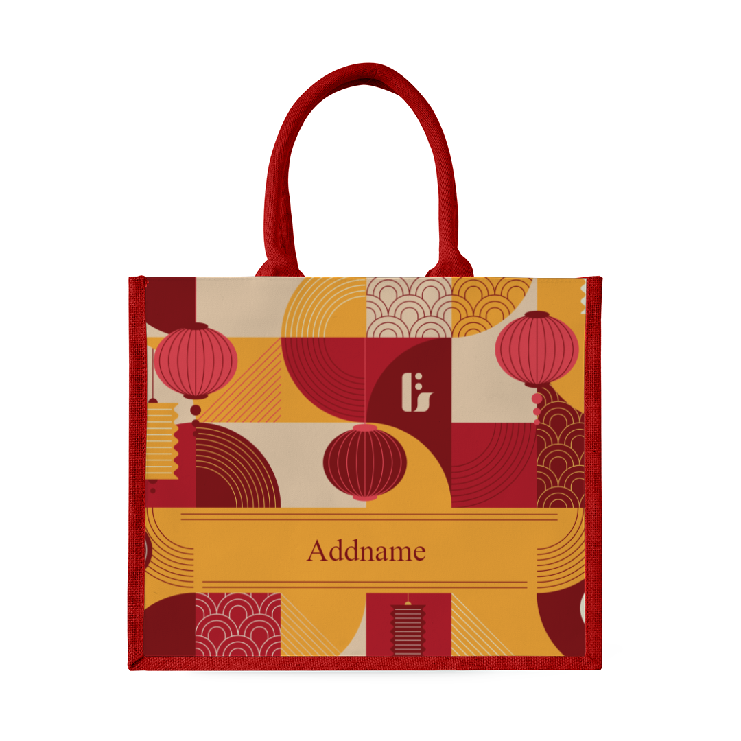 Red Lunar Blessing Series - Red Tote Bag