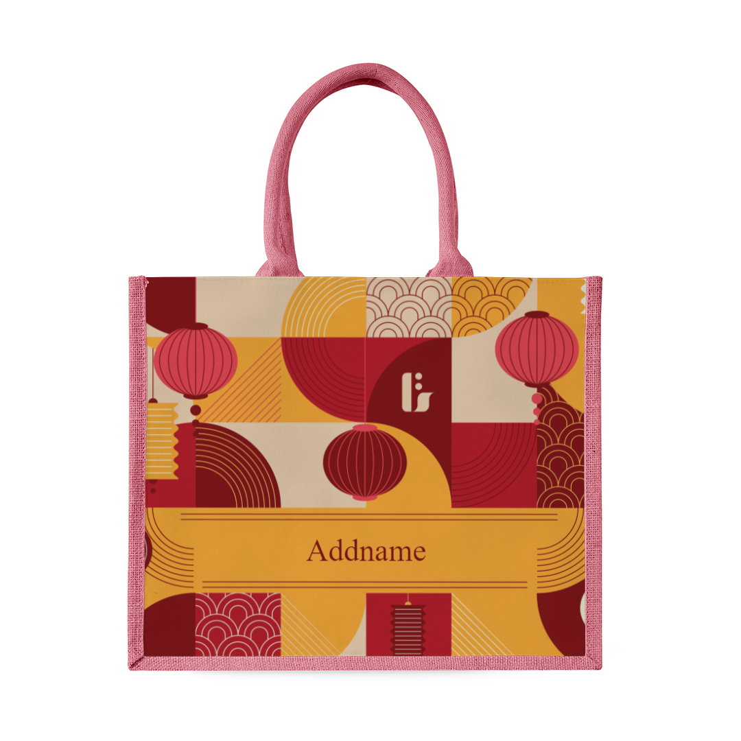 Red Lunar Blessing Series - Light Pink Tote Bag