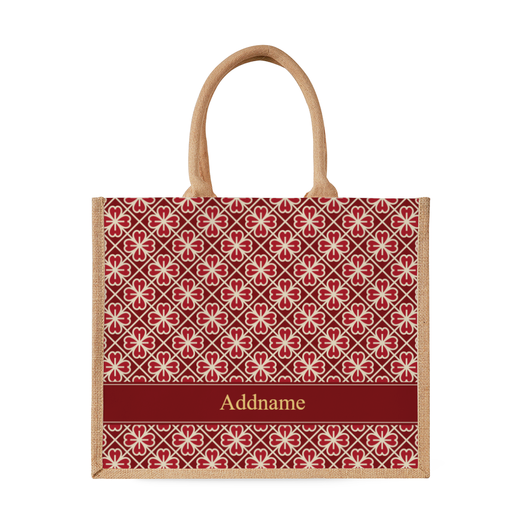 Red Lucky Jade Series - Natural Tote Bag