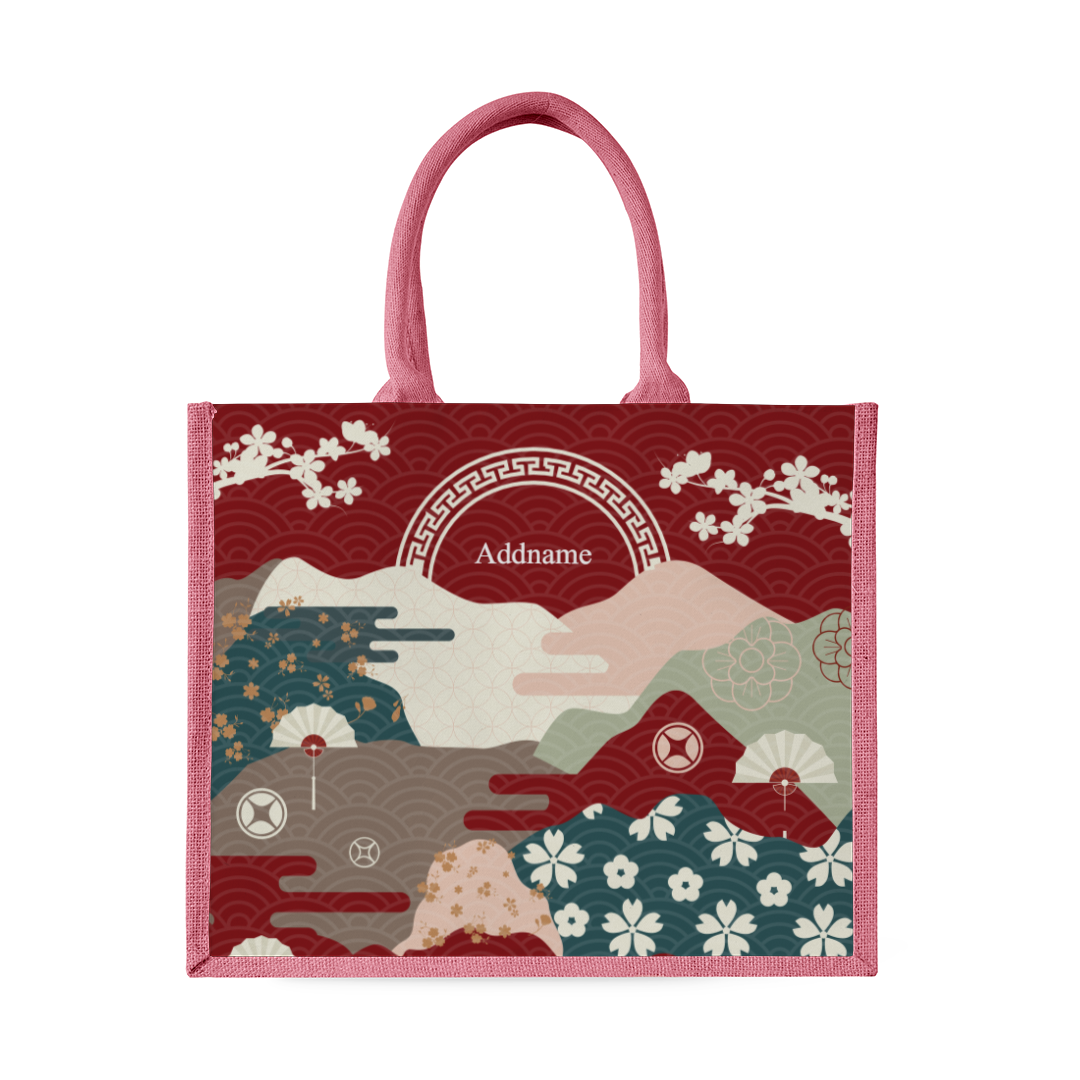 Red Fortune Garden Series - Light Pink Tote Bag