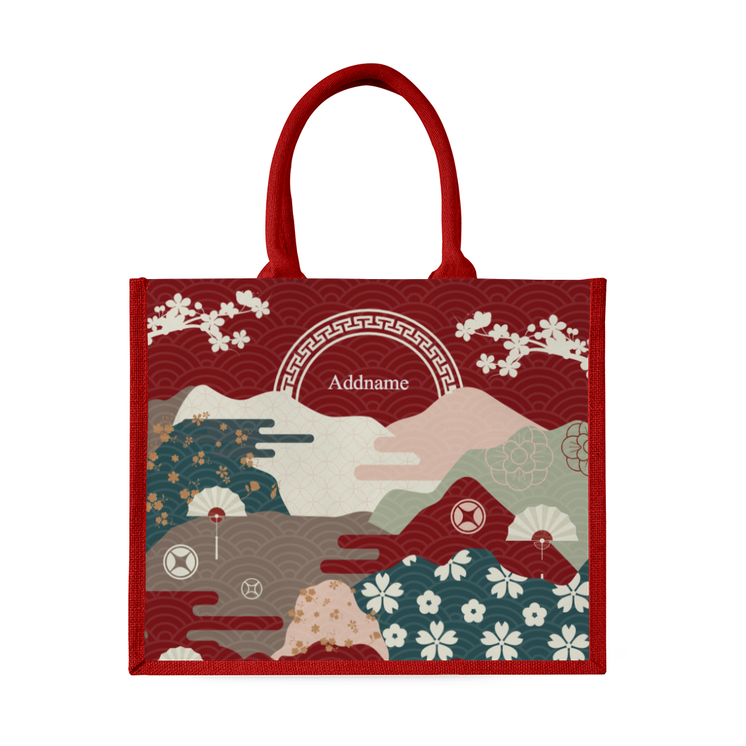 Red Fortune Garden Series - Red Tote Bag