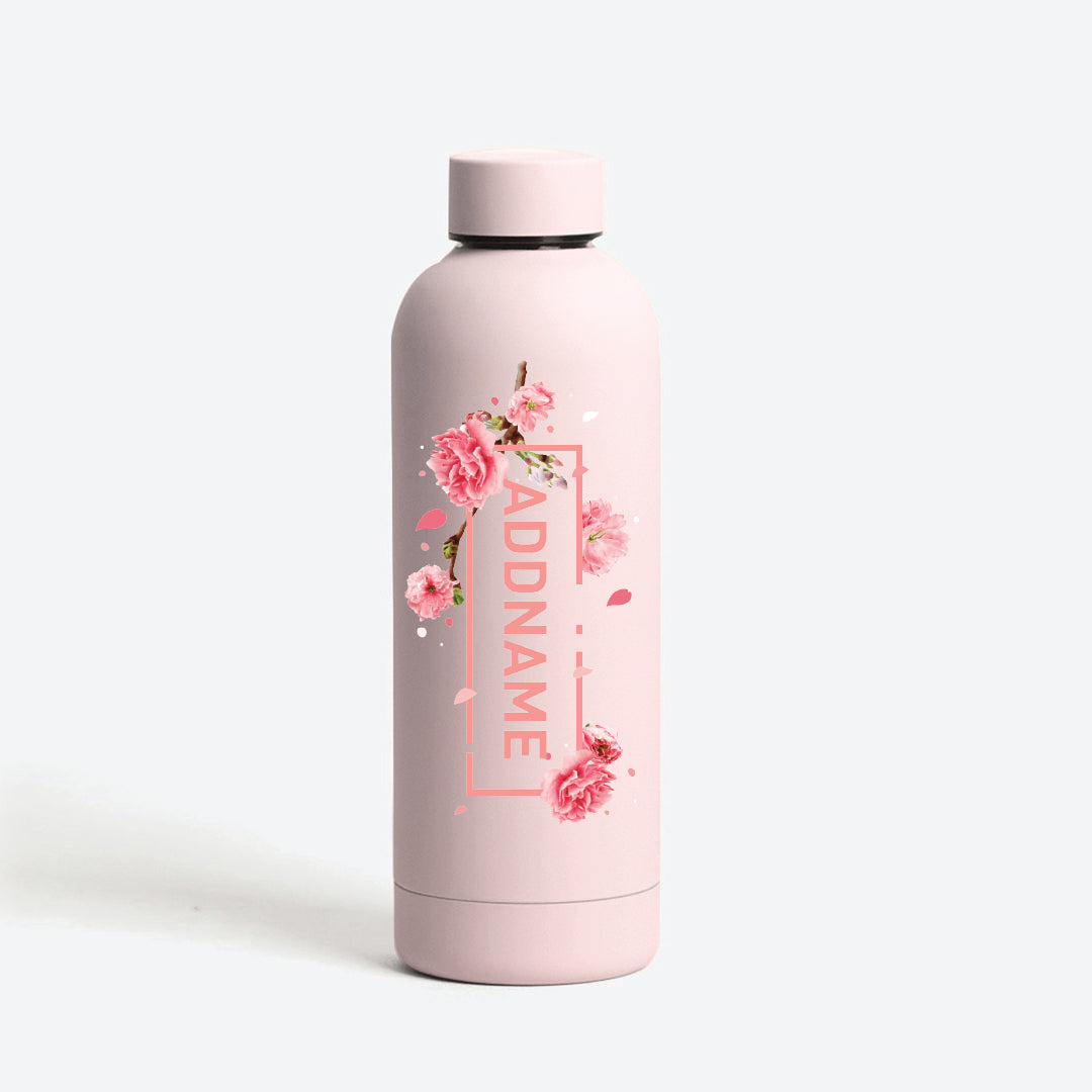 Sakura Series Mizu Thermo Water Bottle - Peony Flower Light Pink