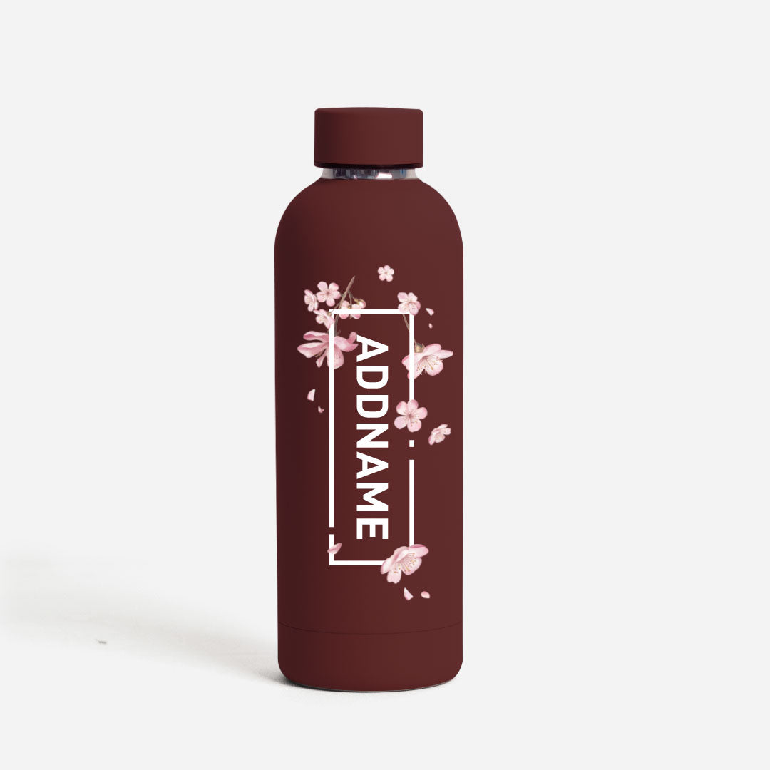 Sakura Series Mizu Thermo Water Bottle - Sakura Flower Maroon