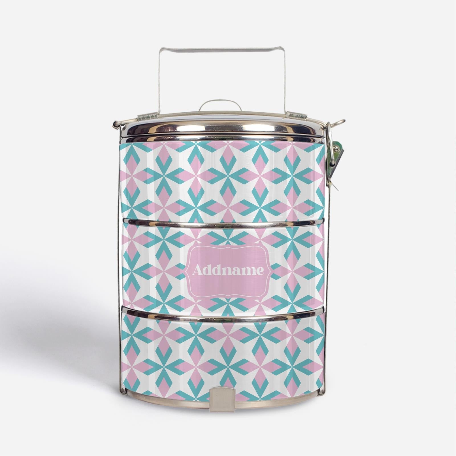 Ixora Series - Light Pink 3 Tier Tiffin Carrier